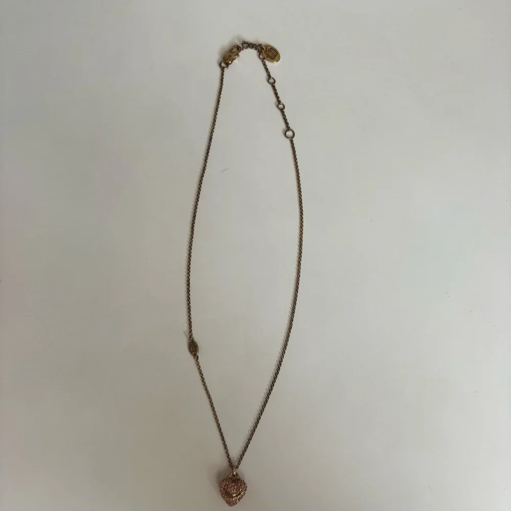 Vintage Juicy Couture Pink & Gold Heart Necklace - Picture 4 of 10